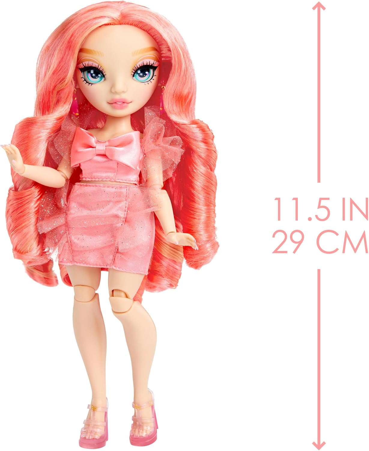 Rainbow High Fashion Doll – Pinkly Paige – Rosa Modepuppe im modischen Outfit – mit Brille und über 10 bunten Spielaccessoires – Ideal für 4–12-Jährige und Sammler