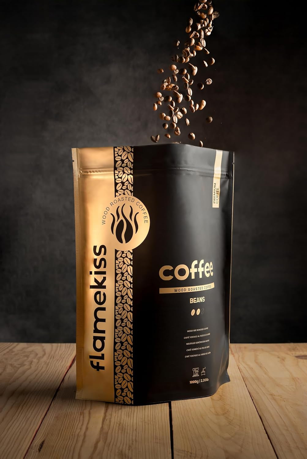 Kaffeebohnen 1 kg – Hochwertige Arabica- und Robusta-Espressobohnen, handgeröstet über einem Holzfeuer für ein reichhaltiges und aromatisches Kaffeeerlebnis aus ganzen Bohnen