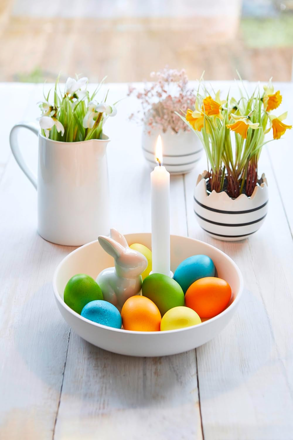 Heitmann Eierfarben, leuchtende Farben – 4 Eierfarbenflaschen (Gelb, Orange, Grün, Blau), 2 Farbverstärker, 4 Farbbeutel, 4 Clips