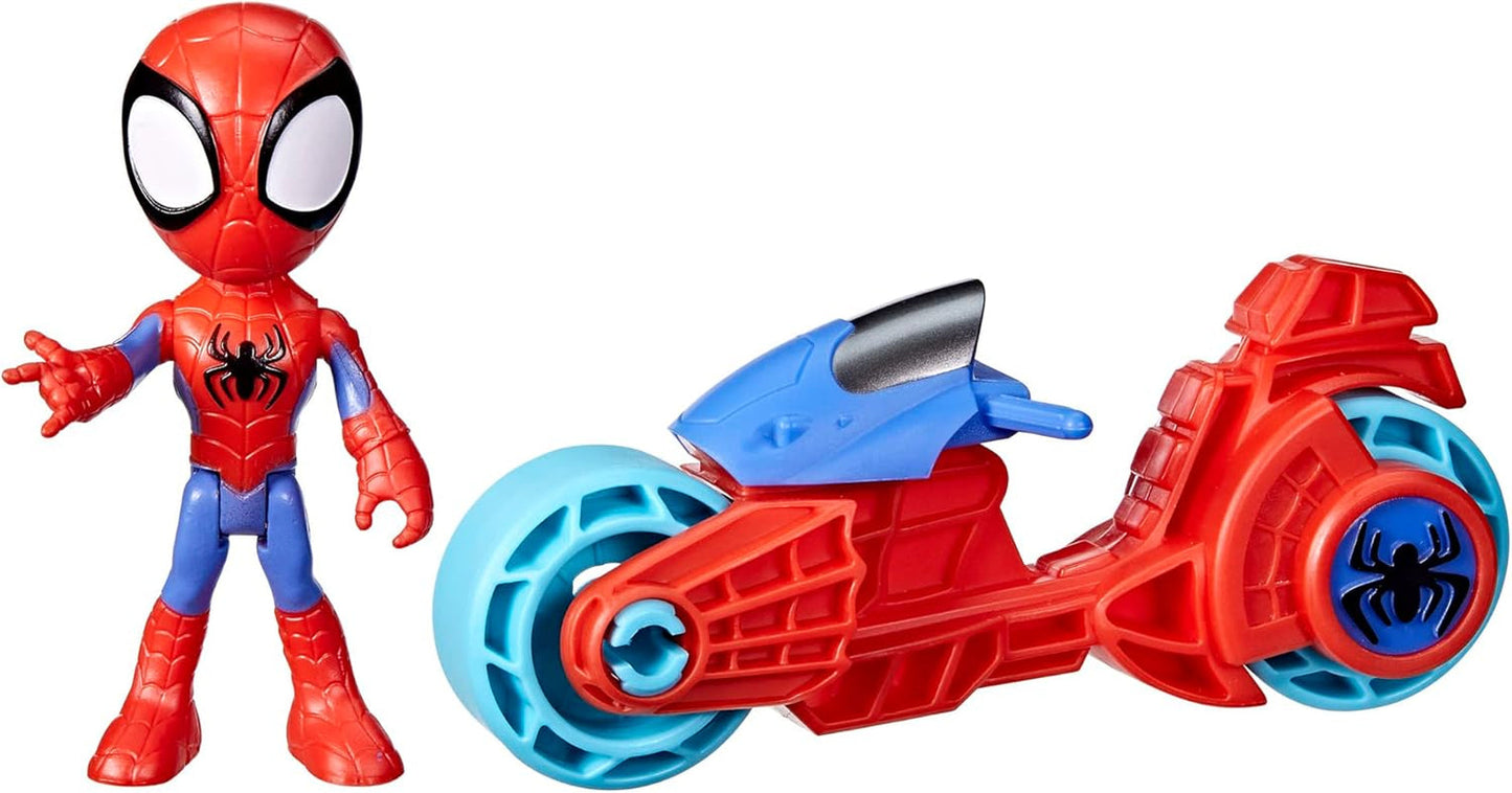 SPIDEY und SEINE FANTASTISCHEN FREUNDE Marvel Spidey Motorradfigur Spielzeug für Jungen und Mädchen ab 3 Jahren Actionfiguren Naty Shop Motorrad Spidey