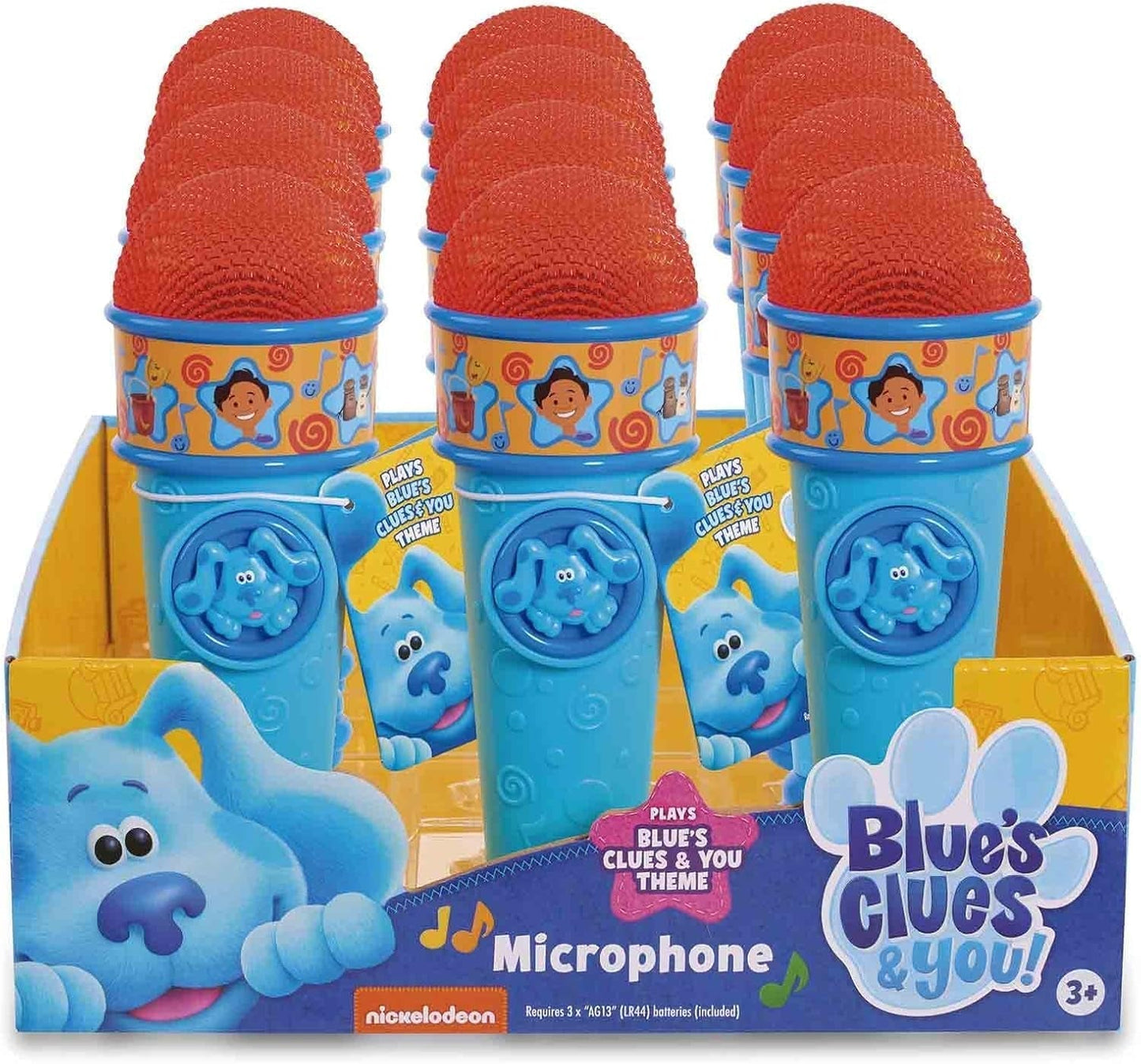 Blue and Tips Blaues Mikrofon Blues Clues Cartoon-Hundespielzeug für Jungen und Mädchen ab 3 Jahren Mehrfarbiges Babyspielzeug Naty Shop