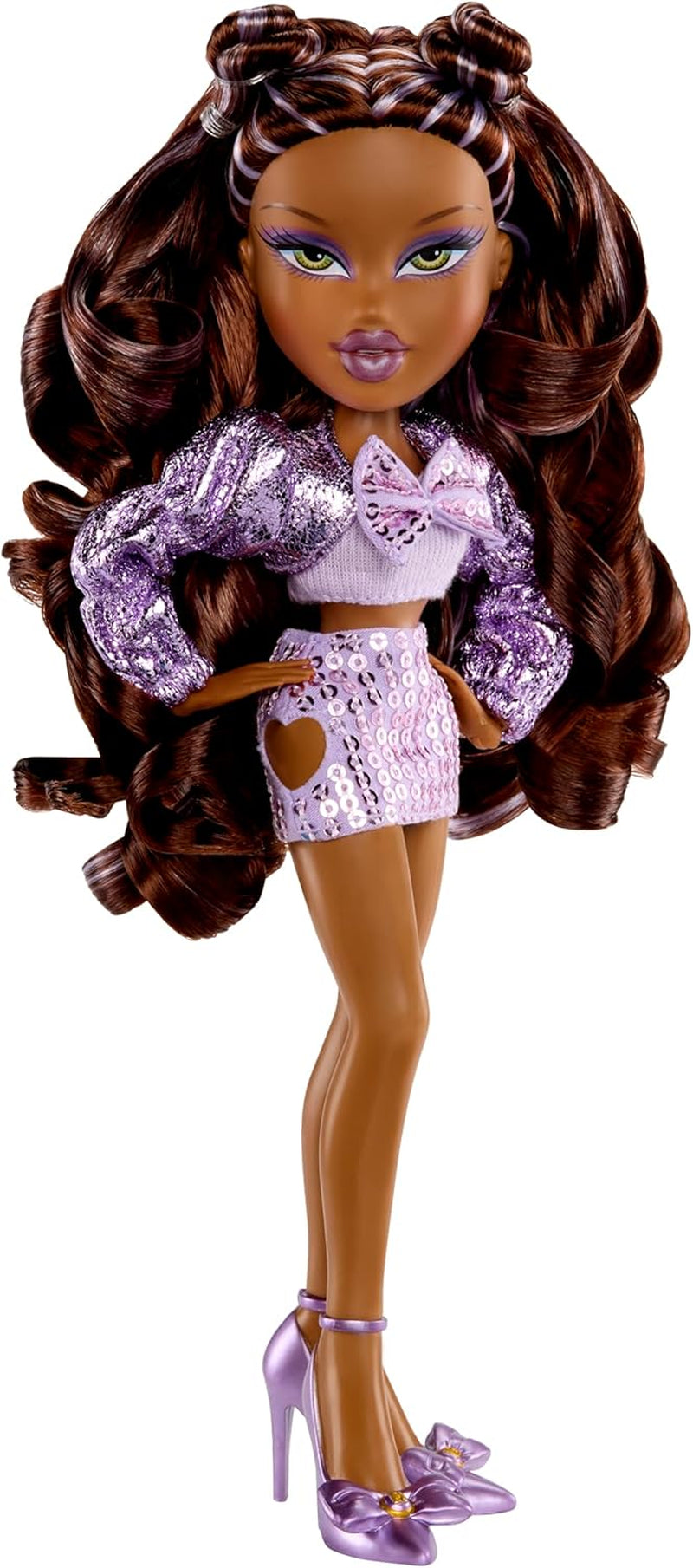 BRATZ Pop Starz Sasha – Modepuppe mit Sammel-Schlüsselanhänger, Outfit und Musikzubehör