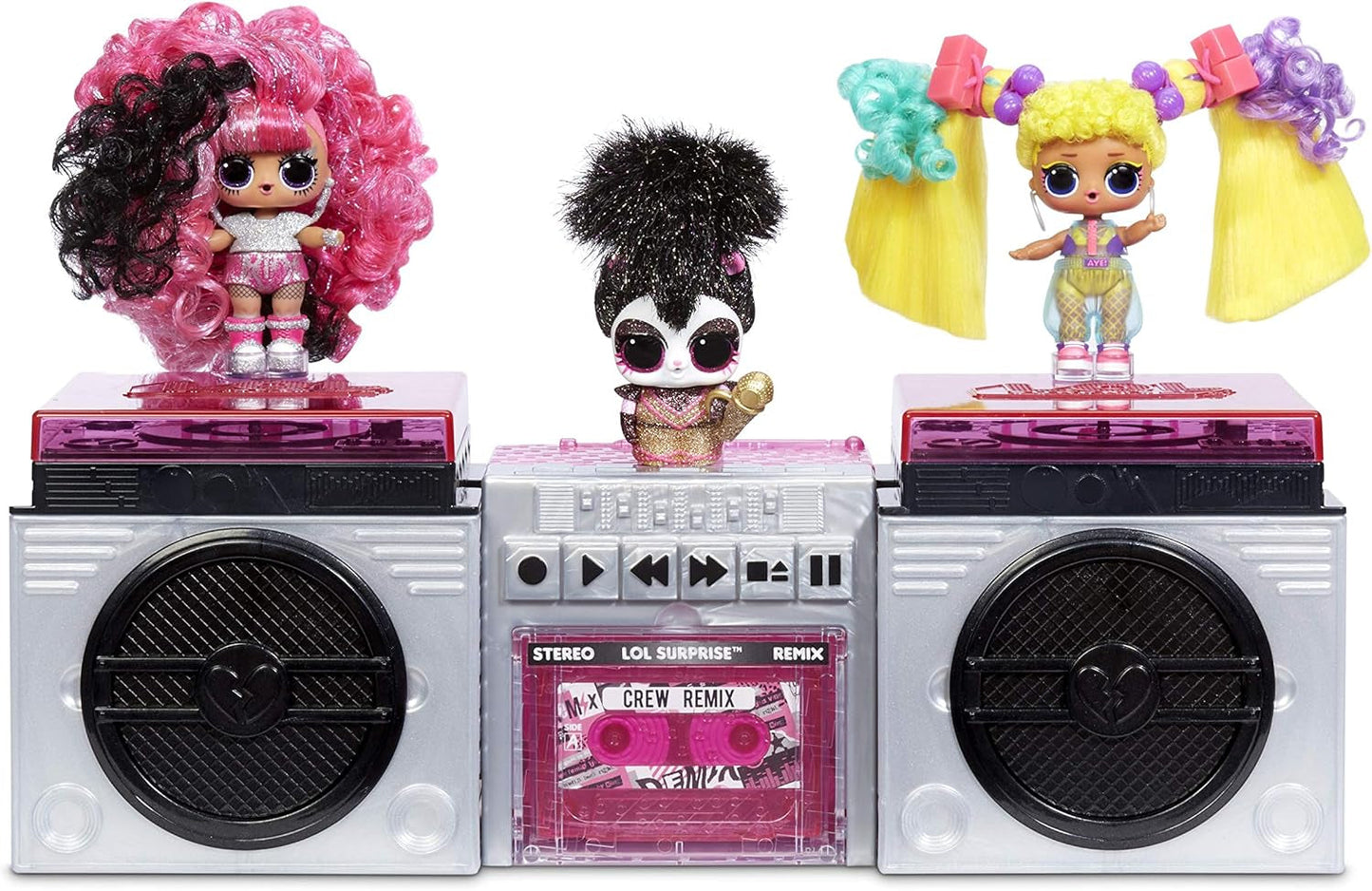 L.O.L. Überraschung! 566977E7C Remix-Haar-Flip-Puppen – Sammlerstück – 15 Überraschungen – mit Haarkappe, Zubehör und Musik. Naty Shop Remix Dolls Haustiere
