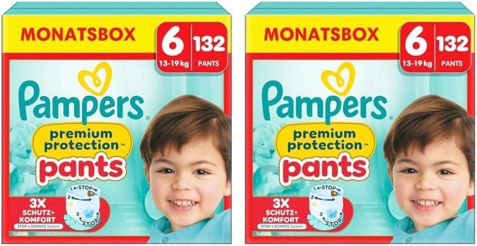 Pampers Premium Protection Pants Größe 5, 144 Windeln, 11 kg – 17 kg, mit 360°-Anpassung und weichen Anti-Leck-Bündchen für optimalen Komfort und Schutz