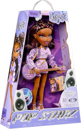 BRATZ Pop Starz Sasha – Modepuppe mit Sammel-Schlüsselanhänger, Outfit und Musikzubehör