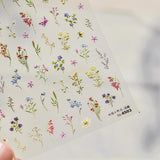 JMEOWIO 3D Nagelsticker Blumen Nail Art Sticker Selbstklebend Nagelaufkleber 5D Stereoskopisch Frühling Sommer Blumen Dekoration Nageldesign Zubehör 1 Blatt