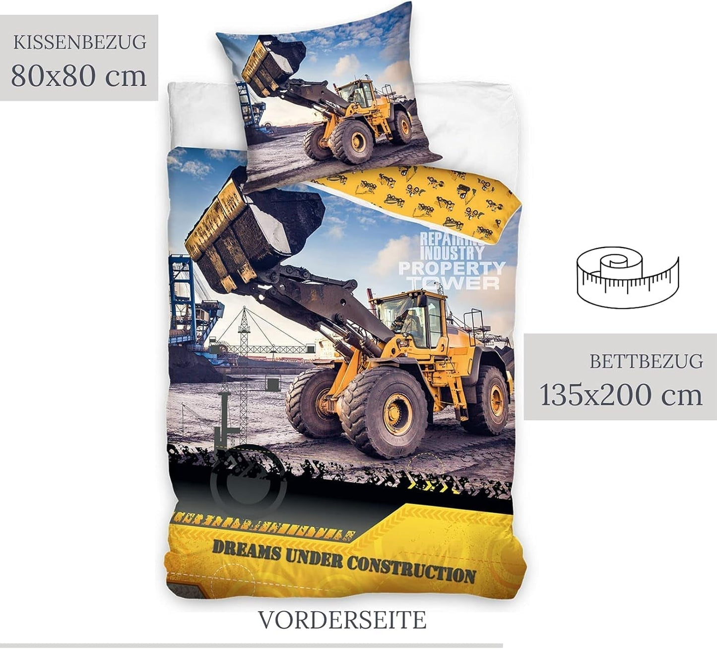 Bettwäsche für Kinder, Bagger, Baumwolle Bettwäsche - Kinder Naty Shop