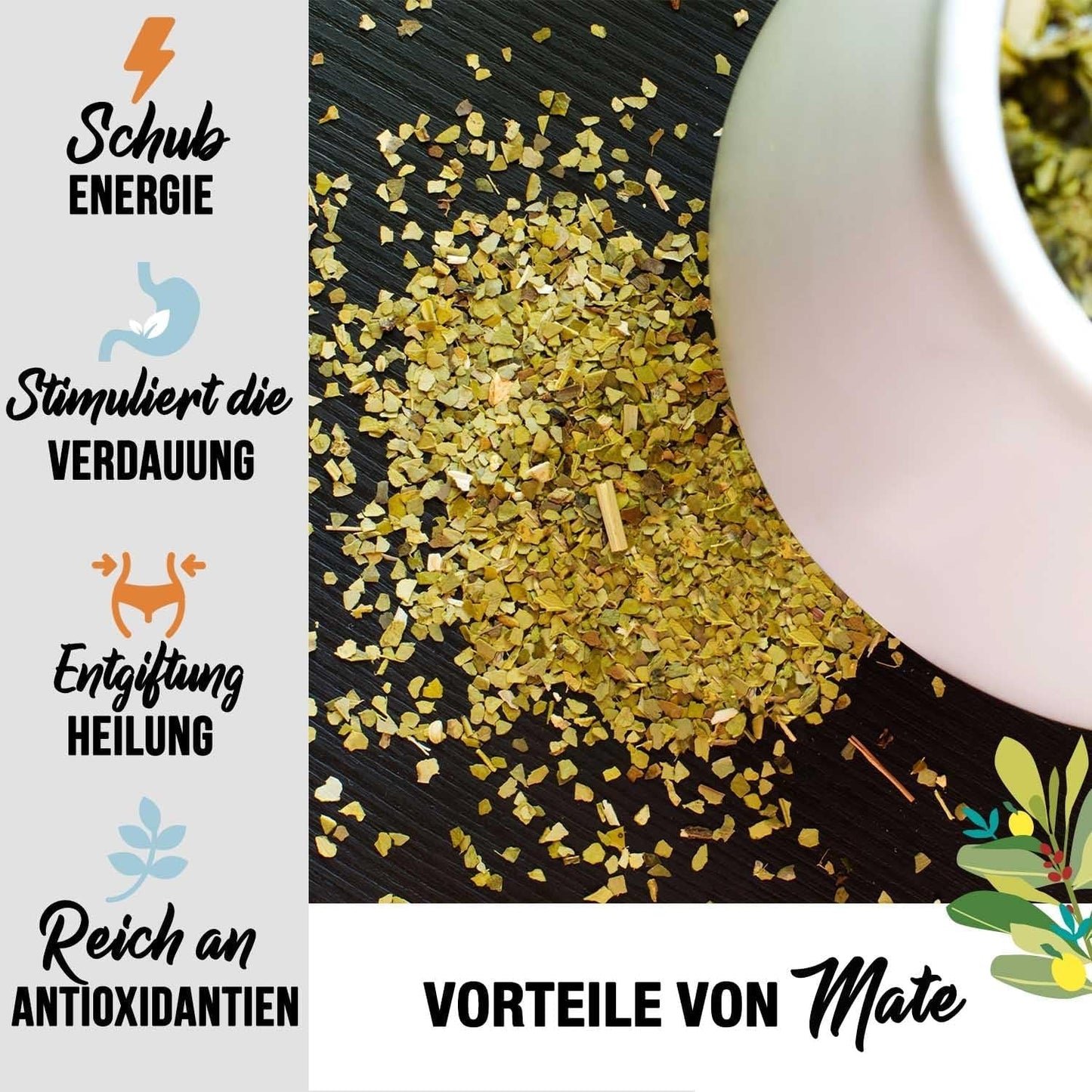 ORIGEENS BIO YERBA MATE mit Orangen 200 G – Fruchtiger Tee I Ungerösteter Bio-Yerba Mate-Tee, ohne Stiele und Staub I Energetisierendes und entgiftendes Getränk
