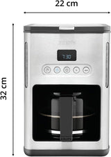 Kaffee-Espressomaschine mit Filter Krups KM442D Premium | 10-15 Tassen | 1000 Watt | programmierbar | Warmhaltefunktion | Edelstahl | Schwarz