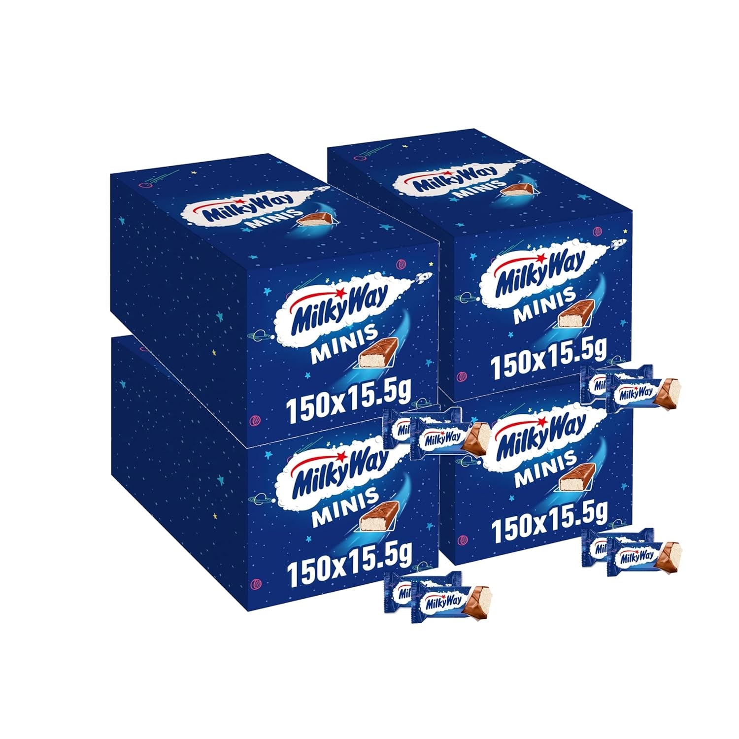 Mini-Schokoriegel, Schokoladen-Großpackung, leichte Milchcreme, 150 x 15,5 g, 2,3 kg