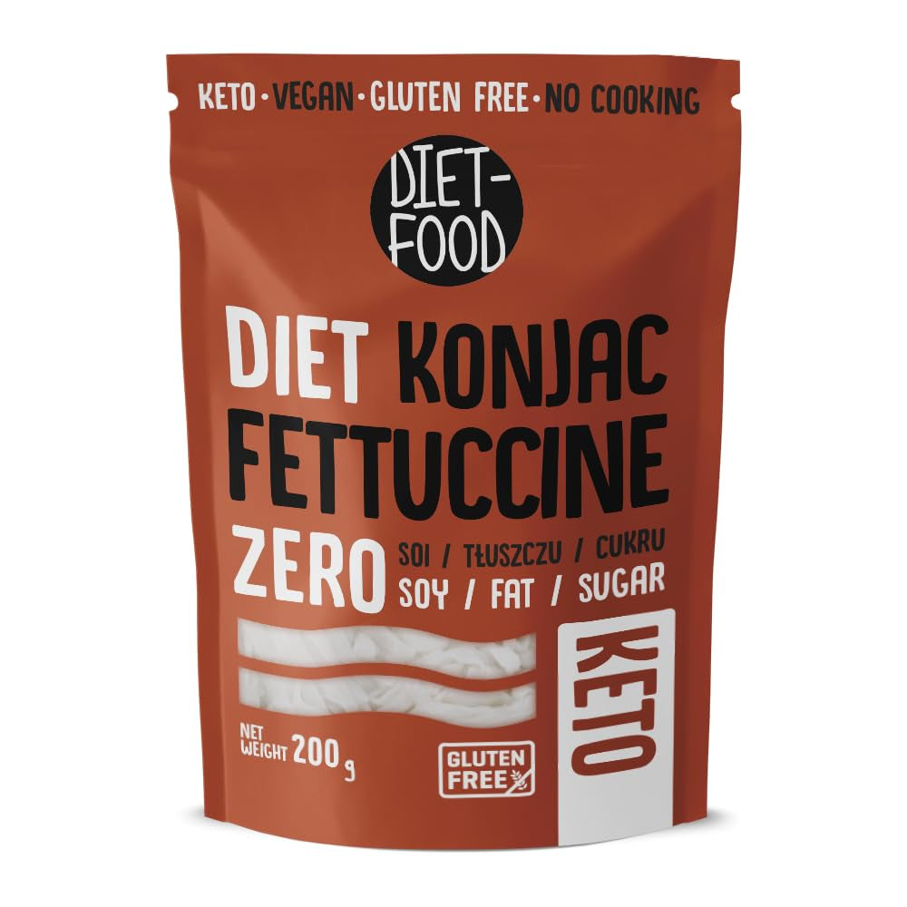 Shirataki-Nudeln DIÄT-FOOD kohlenhydratarme, kalorienarme Konjak-Nudeln, veganes Essen, fettfrei, sojafrei, glutenfrei, wasserlösliche Diätnudeln, kalorienarm, 200 Gramm