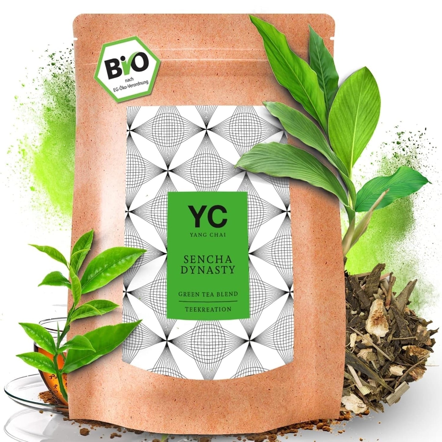 YC Yang Chai Sencha Grüner Tee BIO 250G – Japanischer loser Tee mit Bergamotte-Geschmack – Original japanischer Grüntee „Sencha Dynasty“ aus kontrolliert biologischem Anbau