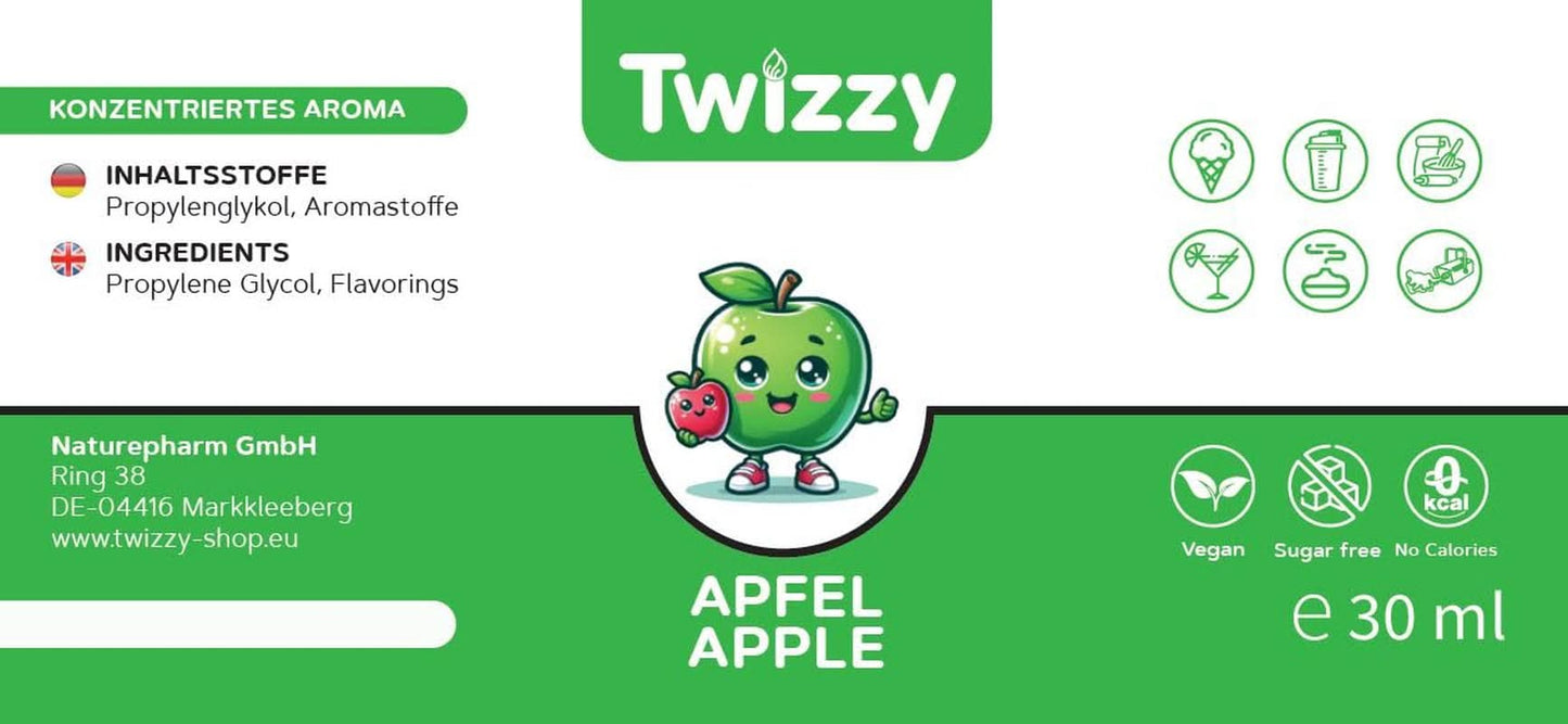 Twizzy, Konzentriertes Apfelaroma, 30 ml Aromen Naty Shop