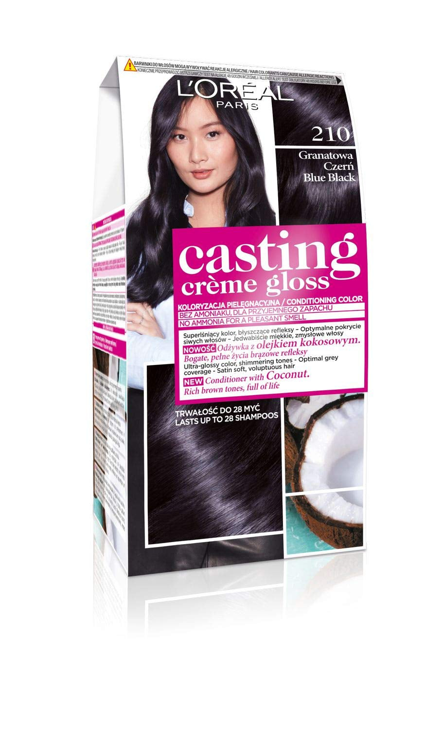 L'Oréal Paris Casting Crème Gloss 210 Haarfarbe – Marineblau Schwarz Naty Shop Haarfarbe 210 Haarfarbe – Marineblau Schwarz 1 g (1 Packung)