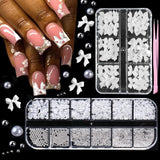 GZMAYUEN 920 Stück Gold Silber Flatback Perlen Für Nägel, Halbrunde Weiße Beige Nagelperlen, Kleine Halbrunde Flatback Perlen Für DIY Nail Art Decor