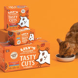 Lily's Kitchen, hergestellt aus natürlichen Zutaten, köstliche Häppchen in Hühnersauce, Nassfutter für ausgewachsene Katzen, 70-g-Dose