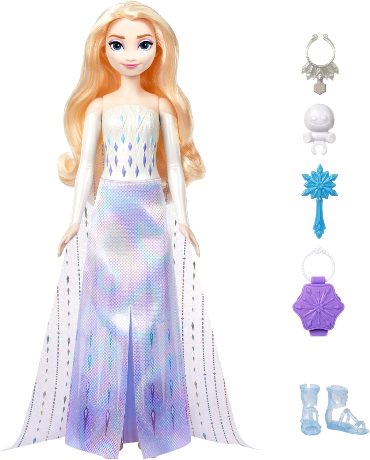 Mattel Disney Die Eiskönigin Elsa Modepuppen-Set, Spin & Reveal mit 11 Überraschungen, darunter 5 Zubehörteile, 5 Aufkleber und eine Spielszene, inspiriert vom Disney-Film, HTG25 Naty Shop Dolls