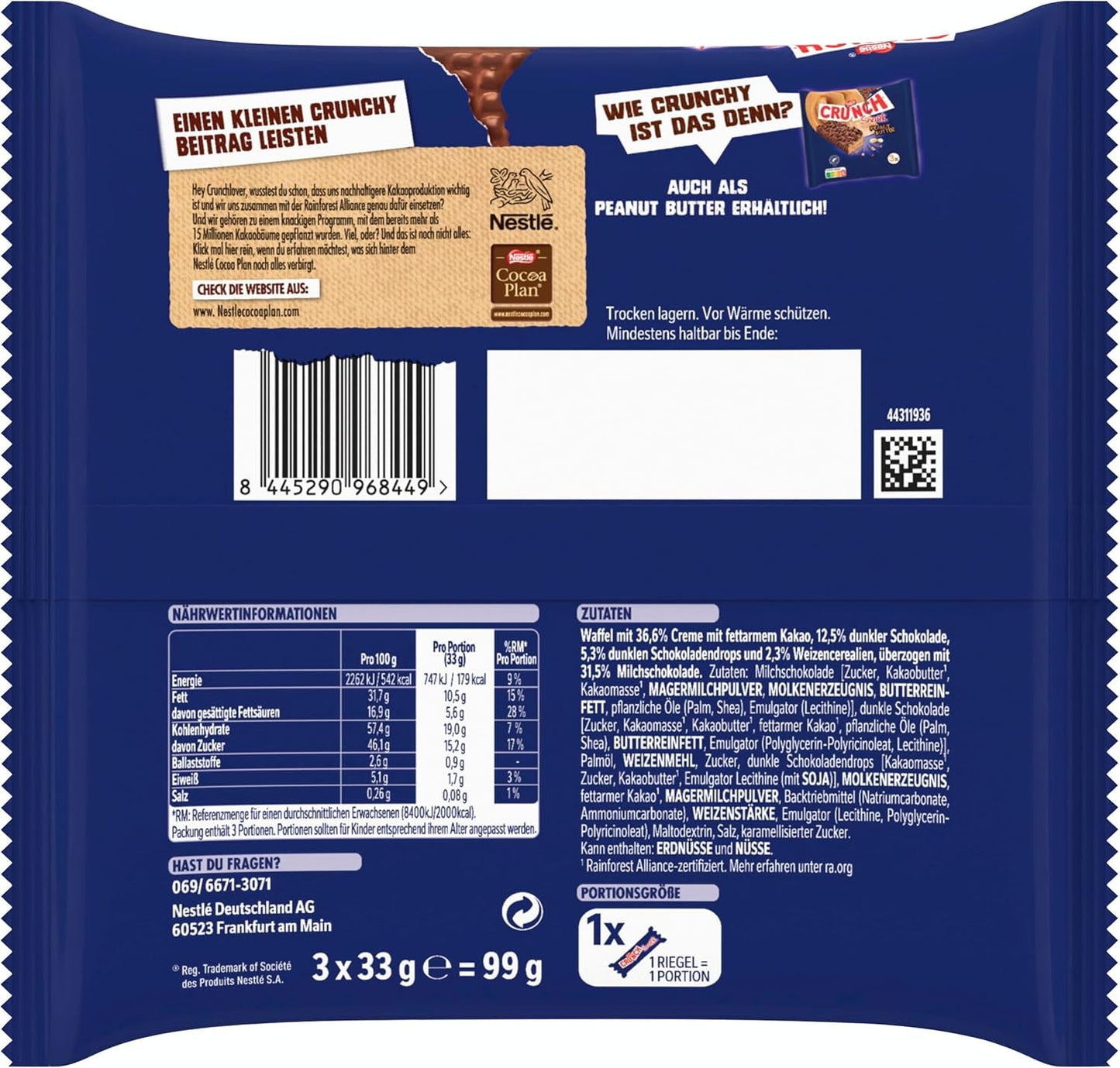 Nestlé Milk Bar Knuspriger Milchschokoladen-Müsliriegel, 9er-Pack (je 3 x 33 g)