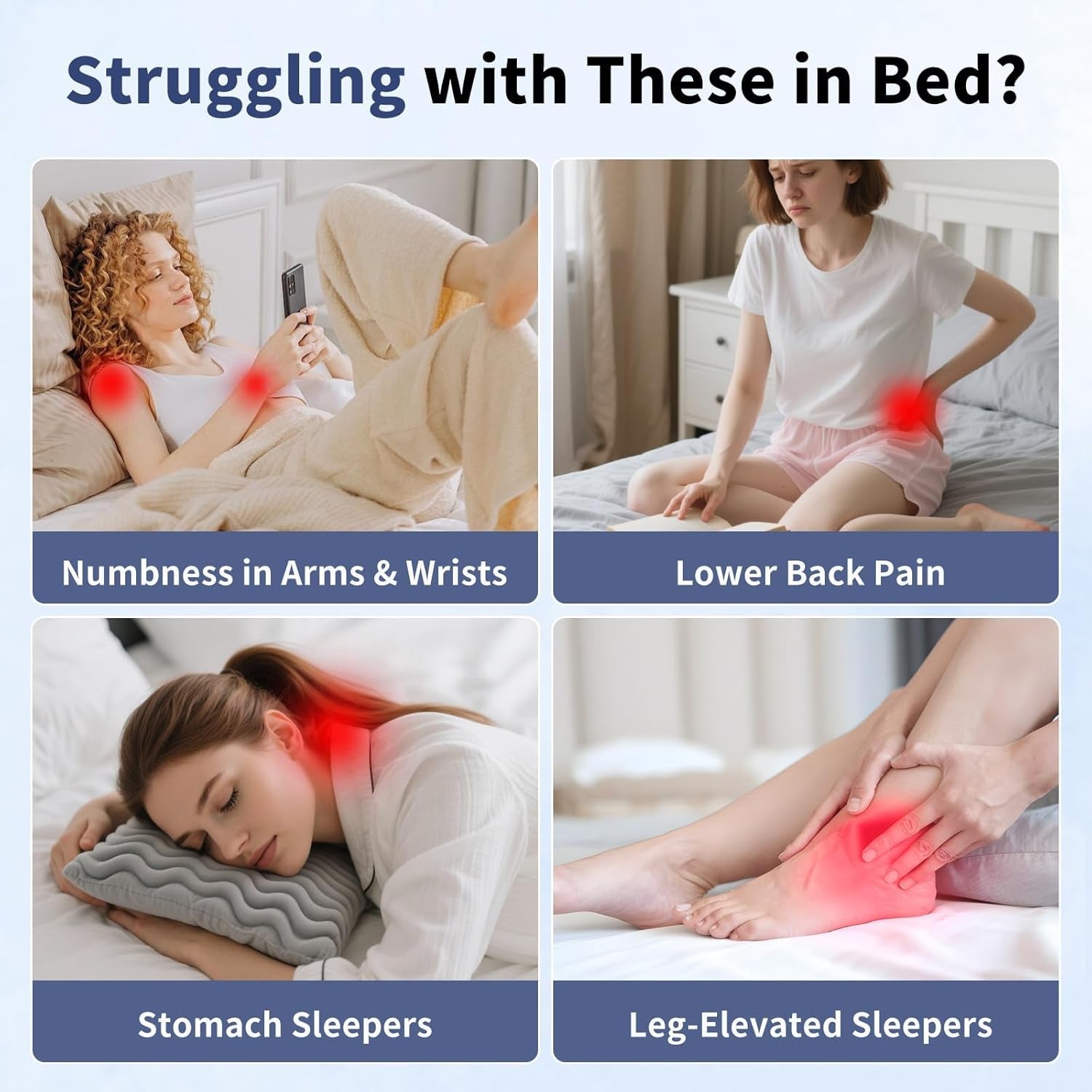 Lesekissen – Rückenkissen, verstellbare Kopfstütze, Lesekissen aus Memory-Schaum für das Bett, ergonomisches Nacken- und Beinkissen, Lendenstützkissen