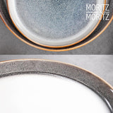 Moritz & Moritz TARENTO 24-teiliges Tafelservice für 6 Personen, Grau – Elegantes Tellerset aus hochwertigem Steingut – Das Tafelservice besteht aus 6 Speisetellern, 6 Desserttellern, 6 Speisetellern und 6 Tassen