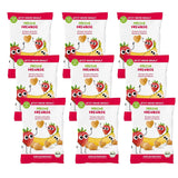 100 % Erdbeer-Bio-Fruchtchips, gefriergetrocknete Erdbeerchips, Packung mit 12 Stück (12 x 12 g) und Crispy Hearts Banane und Erdbeere, Bio-Snack für Kinder und Babys (9 x 30 g), 270 g