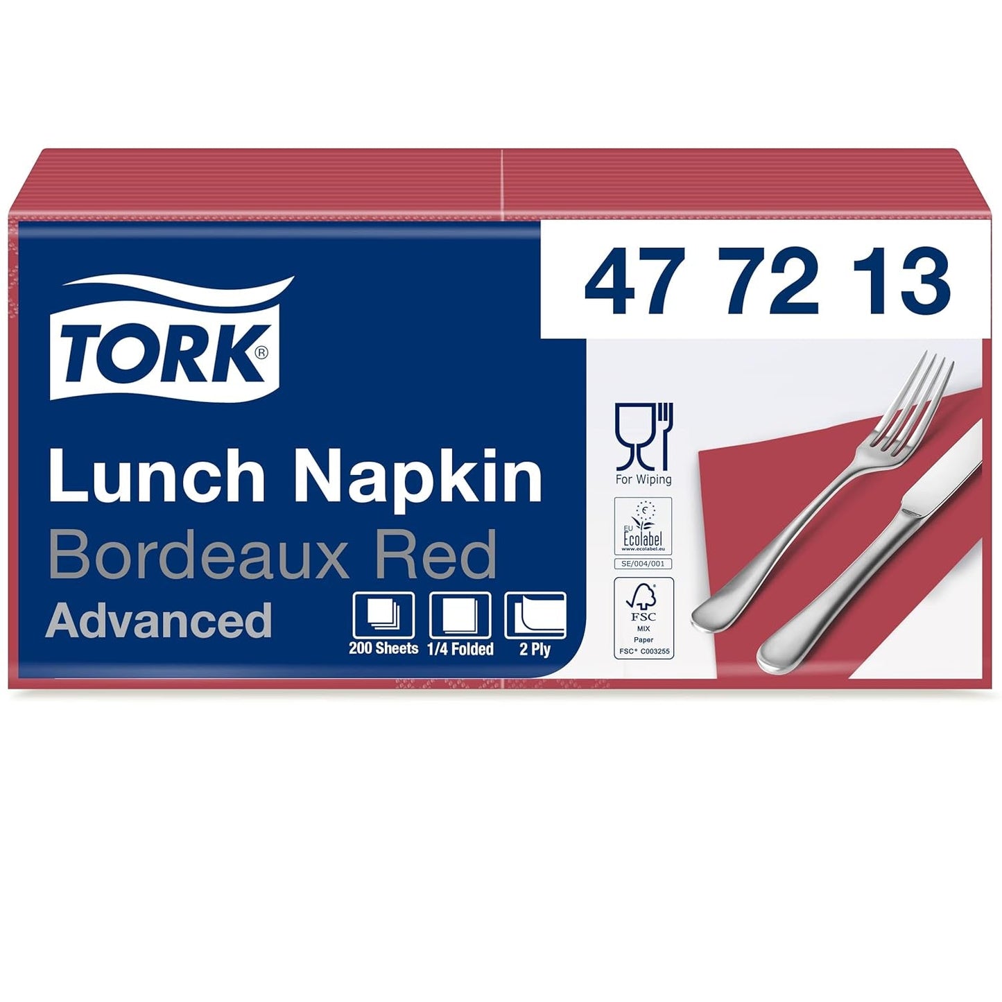 Tork 477840 Limetten-Lunchservietten / 2-lagige Servietten für kleine Mahlzeiten oder Snacks / Erweiterte Qualität / 10 x 200 (2000) Papierservietten / 32,6 x 33 cm (L x B) / 1/4-Faltung