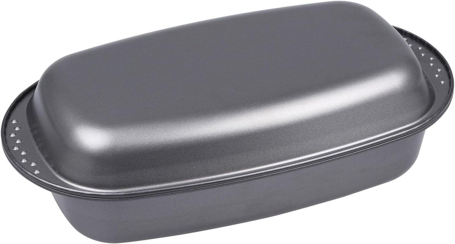 Chg 9942-04 Bratenform Mit Deckel, Antihaftbeschichte, Anthrazit-Metallic, 37 X 20 X 7 Cm Backformen und Tabletts Naty Shop