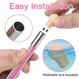 2 Stück Nail Art Rendering-Werkzeuge Doppelter Kopf, Schwammpinsel-Applikator inkl. 8 Ersatzköpfe, Nail Art Schwamm und Tupfpinsel (Weiß, Rosa)
