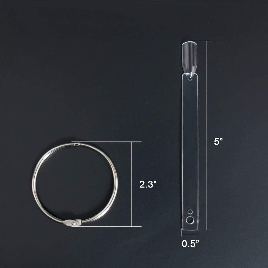 50 Stück Nagelkunst-Spitzenringe, farbige transparente Platten, Nagellack-Display-Ringstäbe, Nagelstudio-Übungen, Nagelspitzen-Display für DIY-Nagelkunst-Anzeige und -Übungen