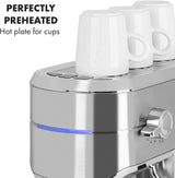 Klarstein Futura Espressomaschine, tragbare Filter-Espressomaschine, 1450 W, 20 bar, Barista-Qualität, Doppeldüse, Flow Stop, tragbare Filter-Espressomaschine, Milchaufschäumfunktion, Silber