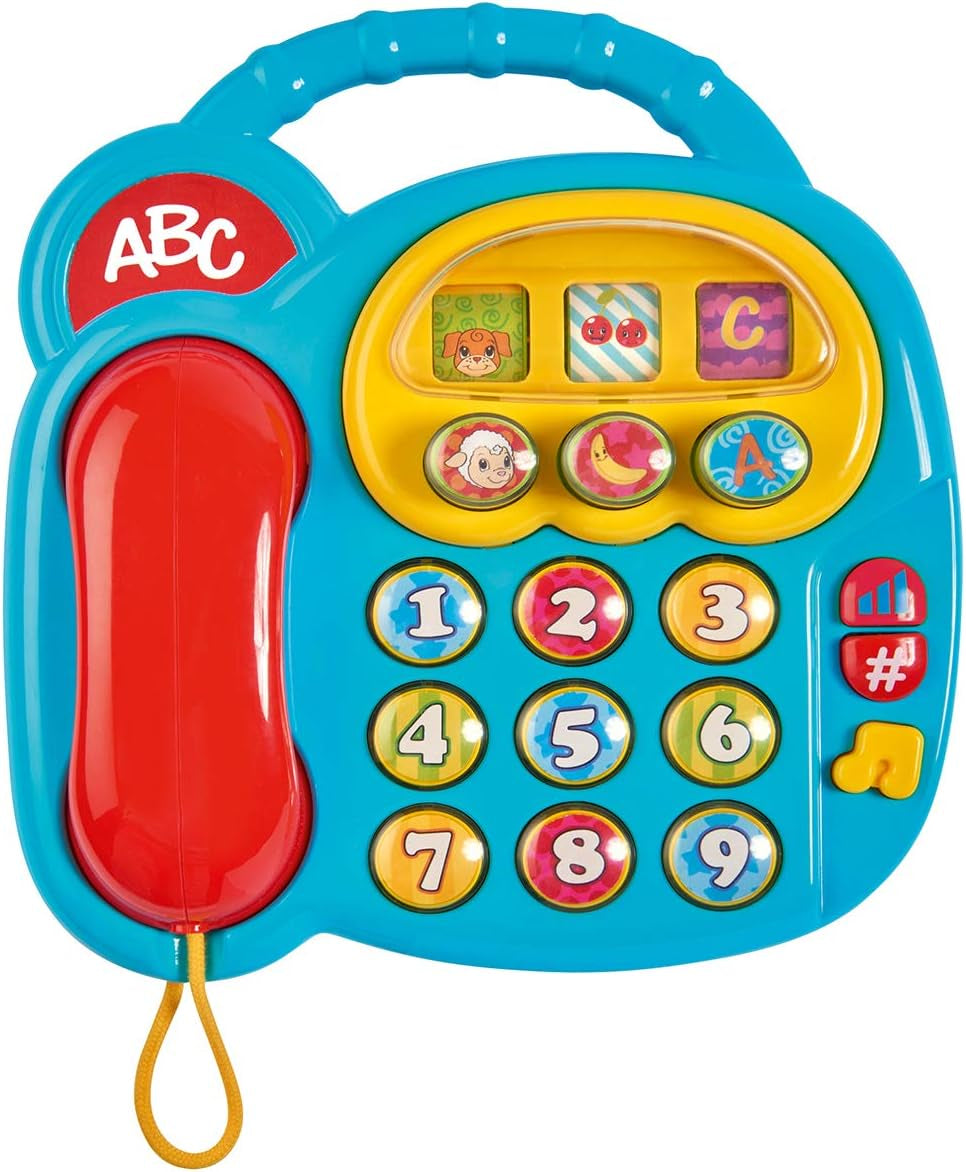 Simba 104010016 - ABC-Farbtelefon, Babyspielzeug, drehbare Bildanzeige, Lied, Spieltelefon, Lerntelefon, mit verschiedenen Geräuschen, 20 cm, Motorik, für Kleinkinder, ab 6 Monaten Babyspielzeug Naty Shop