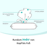 LILLYDOO Feuchte Waschtücher 350 Stück (7 X 50), 100% Plastikfrei, Extra Großes Tuch, Ohne Parfüme Naty Shop