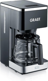 GRAEF. FK402 Filter-Espressomaschine Schwarz, 1,25 L, Warmhaltefunktion, Timer, Pre-Infusion-Funktion, Brühkopf für optimale Geschmacksentfaltung, einfache Bedienung