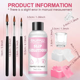 Polygel Glättungslösung, Polygel Slip Solution Nagelset, Glättungslösung 75 ml, inklusive 5 Nagelspitzenclips, 3 Nagelbürsten, 1 Kristallbecher, 100 Reinigungsblätter