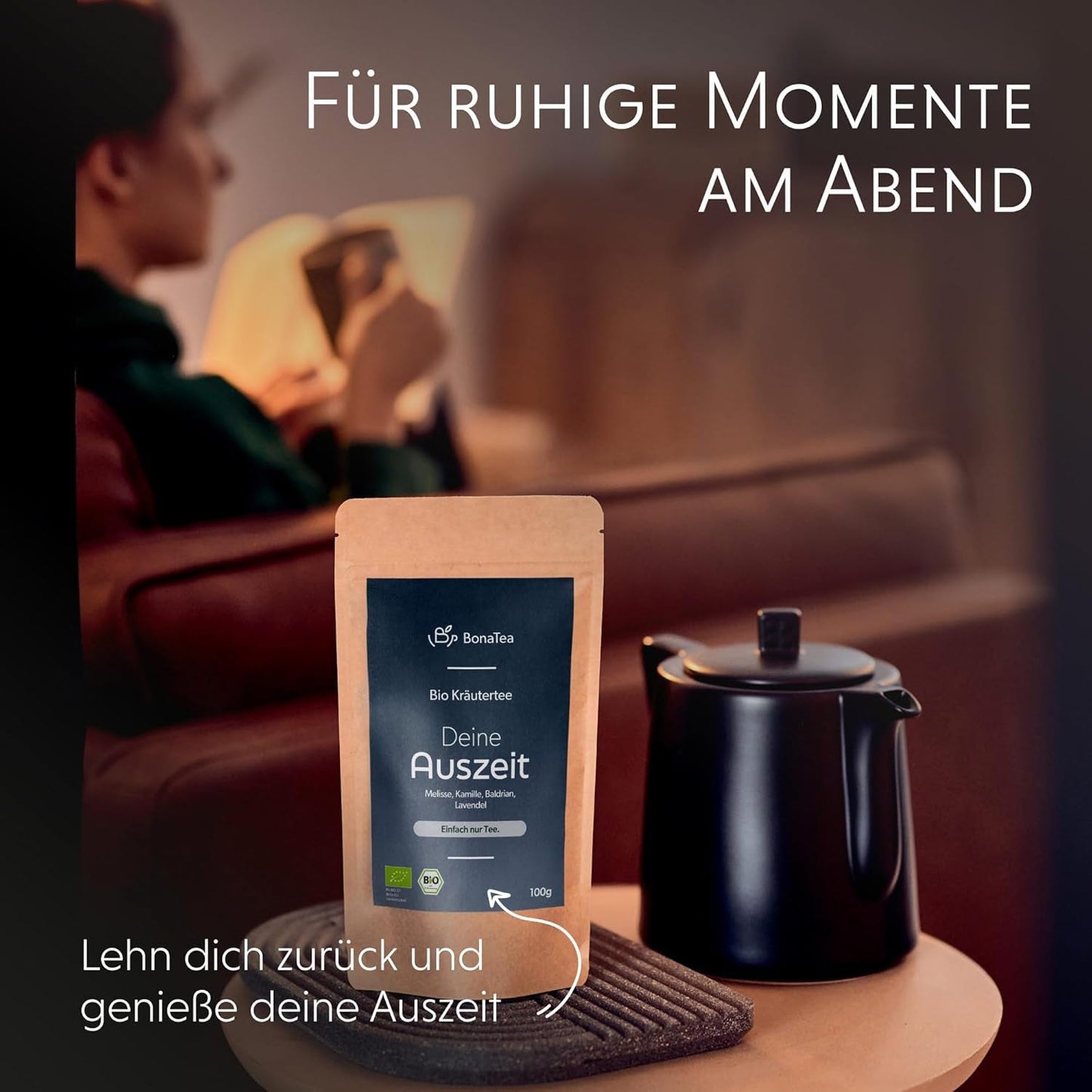 Abendtee BIO 100 g – Ihre Auszeit mit Baldrian, Lavendel, Zitronenmelisse, Kamille, Kräuterteemischung zur abendlichen Entspannung