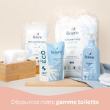 BIOLANE 12 feuchte Maxi-Squares-Einlagen – Babys – 100 % Bio – 720 Baumwolle – für empfindliche Haut – Wickel- und Toilettenartikel – ab der Geburt – hergestellt in Frankreich