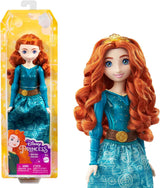 Mattel DISNEY Prinzessin Aurora – Puppe mit typischem Outfit, abnehmbaren Schuhen und Tiara, glitzerndem Oberteil und abnehmbarem gemustertem Rock, langes stylebares Haar, HLW09 Naty Shop Merida Dolls