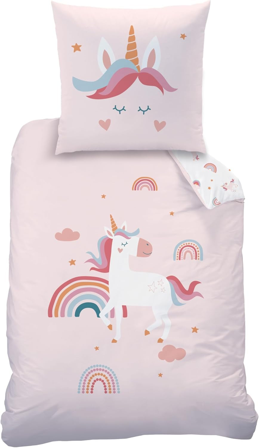 Kinderbettwäsche-Set, Koala oder Einhorn, 100 % Baumwolle. Bettwäsche – Kinder Naty Shop Einhorn