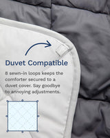 All Seasons Twin/Twin XL Daunen-Wende-Alternative-Bettdecke – atmungsaktiv, extra lang, hochwertige, weiche Mikrofaser – grauer Bettbezug-Einsatz. Quilts & Quilts Naty Shop