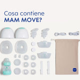 MAM Move Doppelmilchpumpe, tragbar, 3 Betriebsmodi und 5 Intensitätsstufen Zubehör Essen und Stillen Bebe Naty Shop