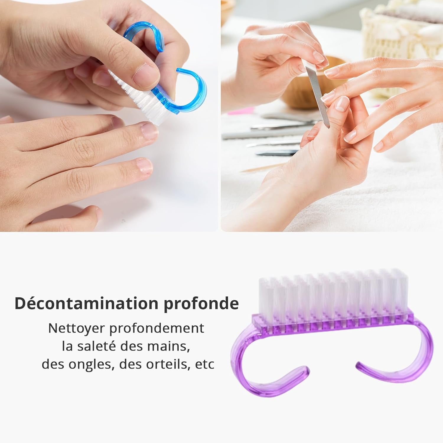 4-teiliges Set Nagelbürsten, Handgriff Aus Kunststoff, Nagelreinigungswerkzeug Für Nail Art, Handreinigungsbürste, Tägliche Reinigungswäsche.