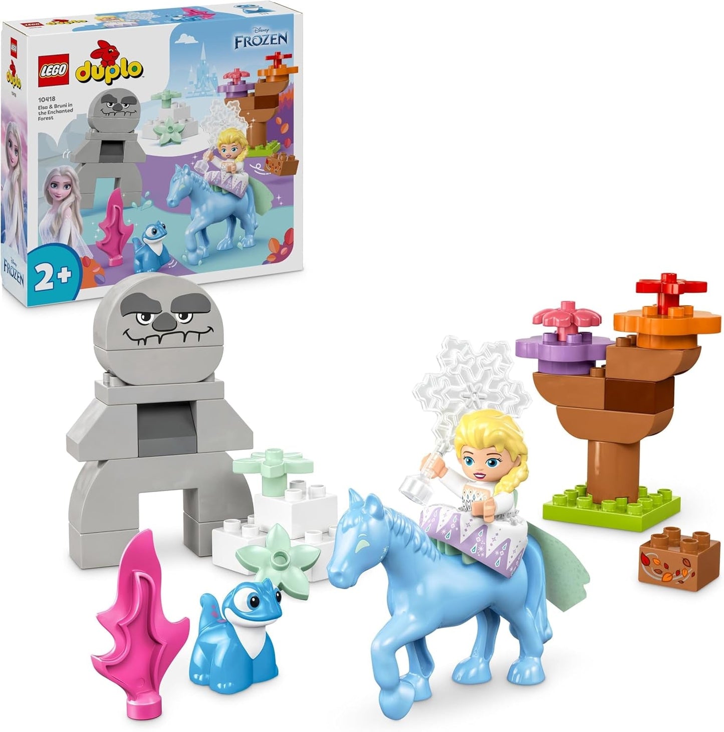 LEGO DUPLO | Disney ELSA und Bruni im Zauberwald, Eiskönigin, 4 Figuren, Spielzeug für 2-Jährige, Vorschulgeschenk für Mädchen und Jungen ab 2 Jahren, basierend auf den Bausätzen „Die Eiskönigin 2“ (10418) Besuchen Sie den LEGO-Store Standardtitel