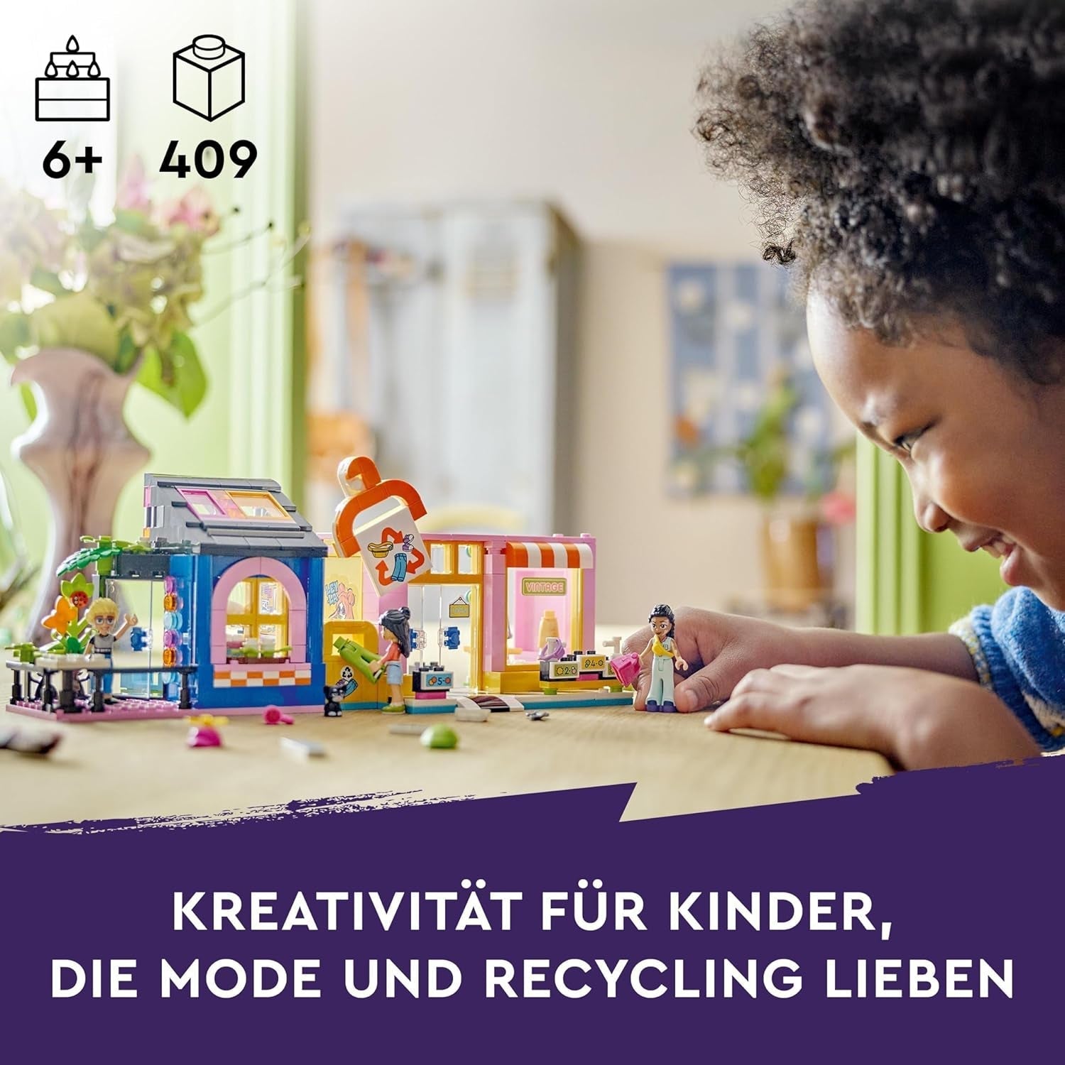 LEGO Friends Vintage Fashion Store Bauset für Kinder mit Spielzeugladen, Figuren und Katze, Rollenspielmodell für sozio-emotionale Entwicklung, Geschenk für 6-jährige Mädchen und Jungen 42614 Bausets Besuchen Sie den LEGO-Store