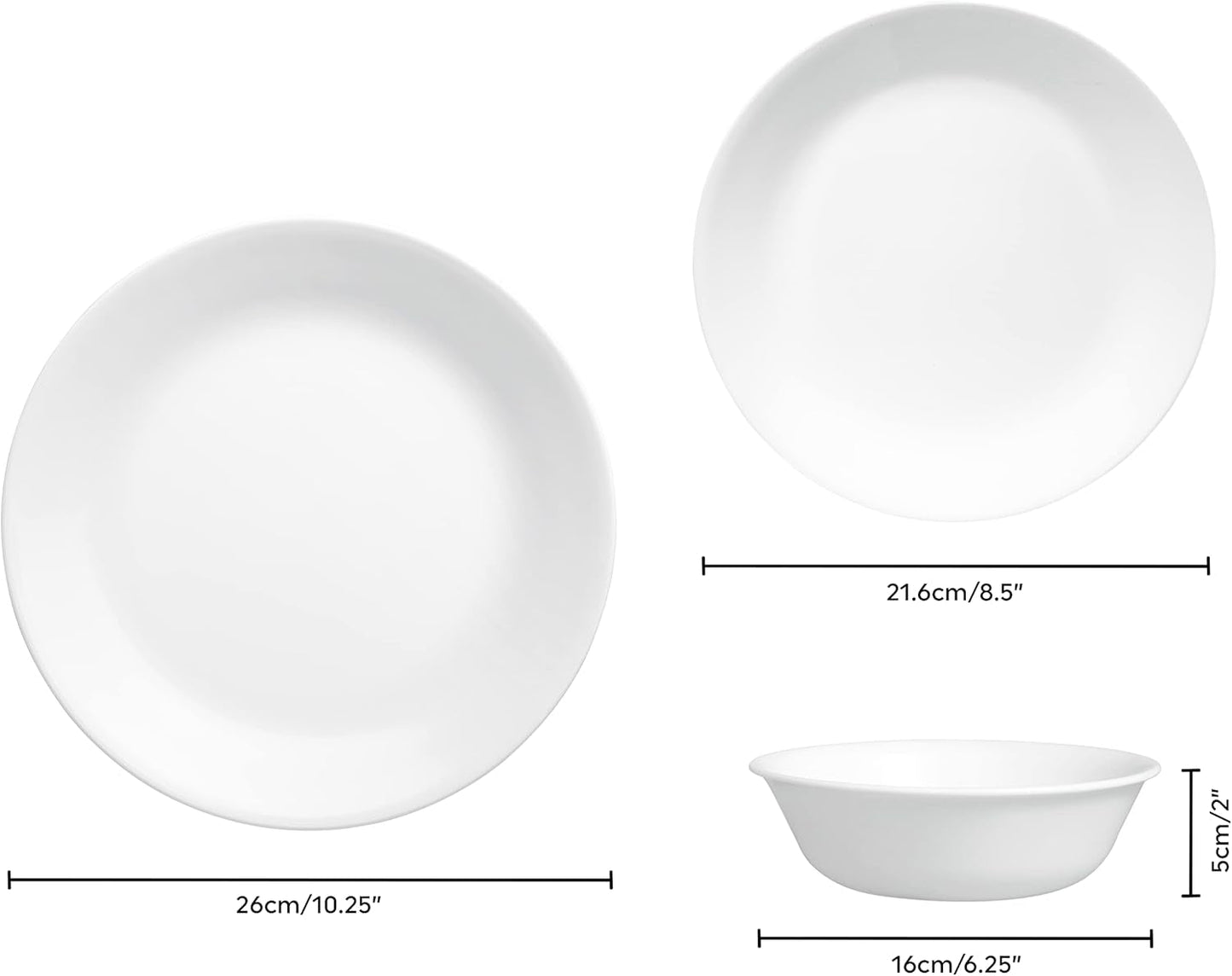 Winterfrost-Geschirrset für 4 Personen, 12-teilig, hochwertiges, äußerst haltbares Vitrelle™-Glasgeschirr, spülmaschinenfest, mikrowellen- und mikrowellengeeignet, festliches Winterdesign