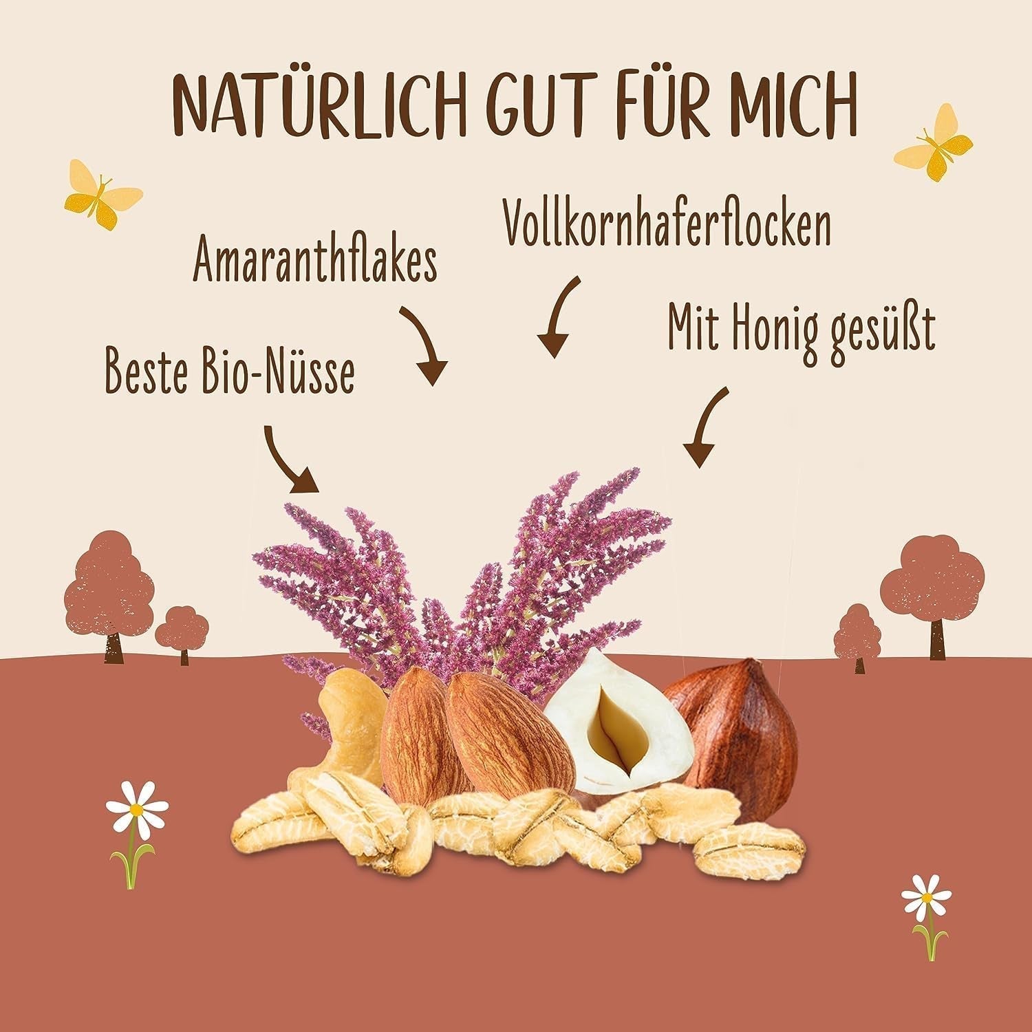 ALLOS Amaranth Crunchy Nobleuss | Bio-Müsli Nuss-Hafer-Müsli für den kleinen Cereal Naty Shop