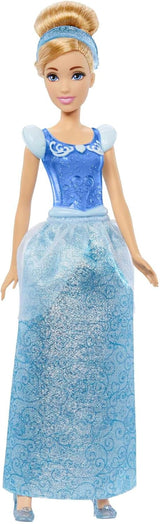 Mattel DISNEY Prinzessin Aschenputtel – bewegliche Puppe mit funkelndem Outfit, abnehmbaren Schuhen und Tiara, gekämmtes Haar für Stylingspaß, für Kinder ab 3 Jahren, HLW06