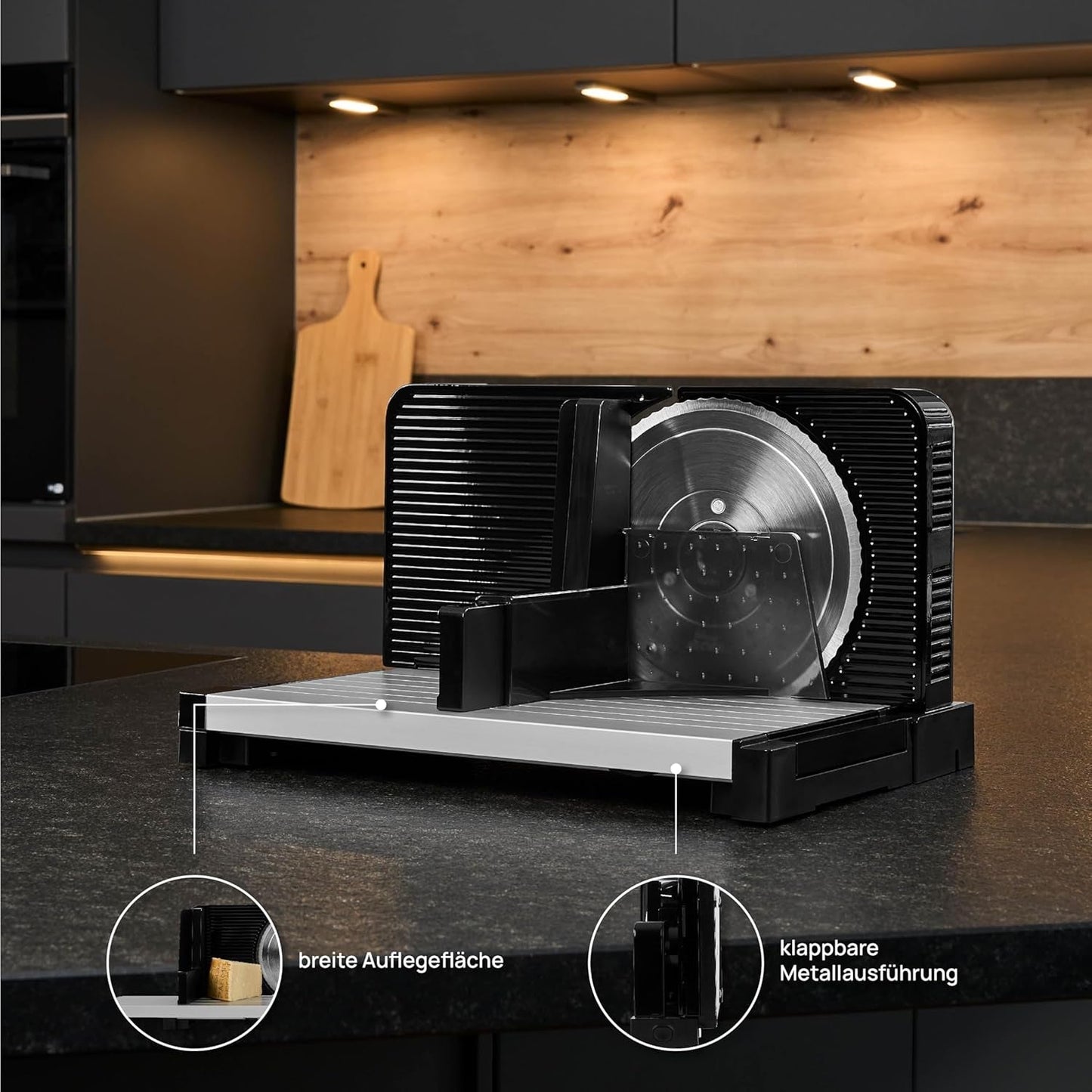 Ritter Icaro 5 Multifunktions-Klapp-Elektroschneider und Brotschneider aus Metall mit umweltfreundlichem Motor, hergestellt in Deutschland. Aktenvernichter und Schneidemaschinen Naty Shop
