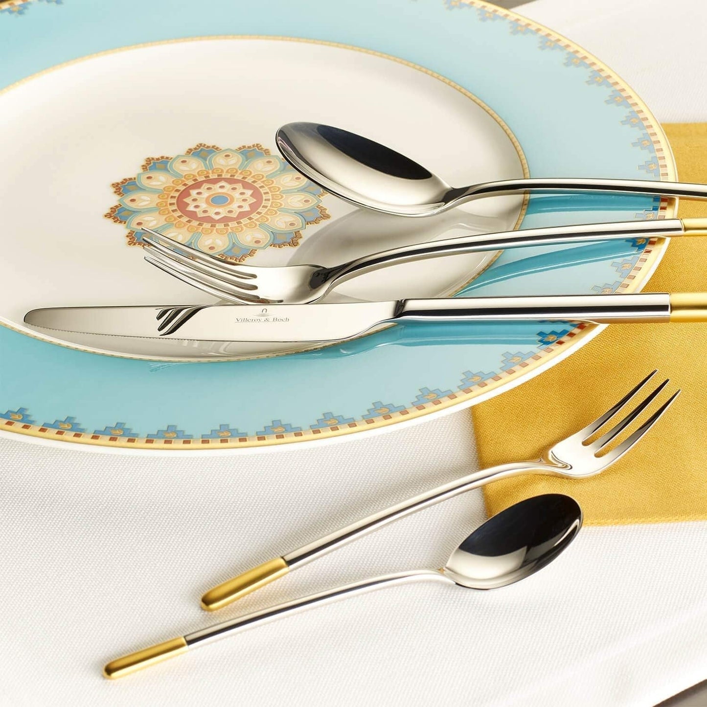 Villeroy & Boch - Ella Besteck teilvergoldet Gold, 30 Teile, 6 Personen, spülmaschinenfest, Edelstahl Kitchen Naty Shop