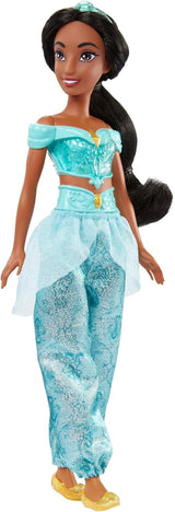 Mattel Disney Princess Toy Jasmine Fashion bewegliche Puppe mit glitzernder Kleidung und Accessoires, Disney-Film-inspiriertes Geschenk für Kinder HLW12 Naty Shop Dolls