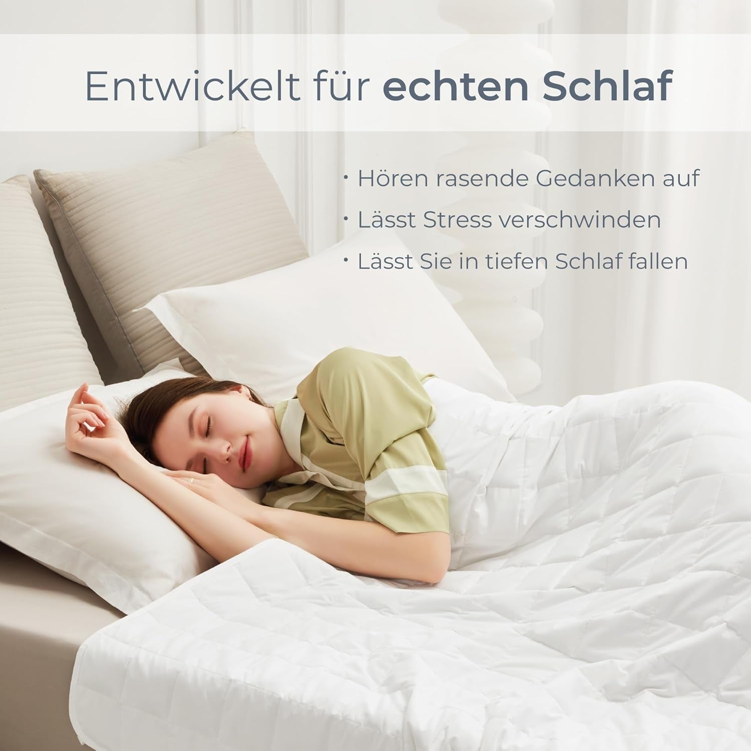 Gewichtsdecke „Grade of Comfort“, 135 x 200 cm, 7 kg, Anti-Stress-Therapiedecke aus 100 % Baumwolle, schwere Decke. Gewichtsdecke für Erwachsene. Kann den Schlaf verbessern und Stress reduzieren. Grad der Bequemlichkeit von Betten und Decken